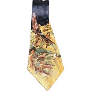 Soaring Eagles Men's Bald Eagle Necktie Patriotic‎ Animal Bird Blue Neck Tie